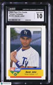 1994 Fleer Pro Cards Derek Jeter Rookie Tampa Yankees #2393 CGC 10