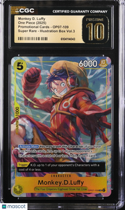 One Piece Promotional Monkey D. Luffy Illustration Vol CGC 10 OP07-109 Pristine