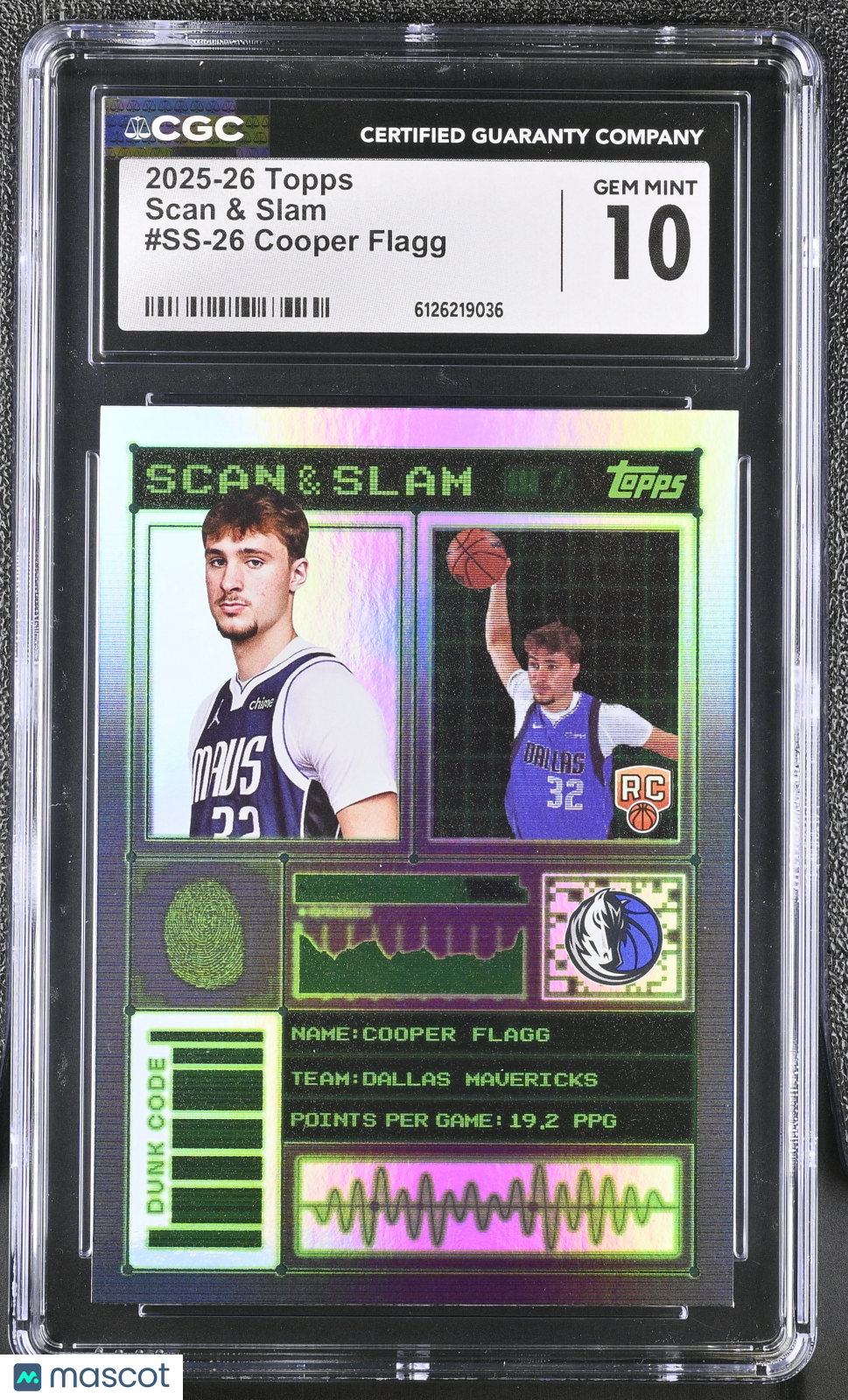2025-26 Topps Cooper Flagg Rookie Scan & Slam #SS-26 CGC 10 Dallas Mavericks