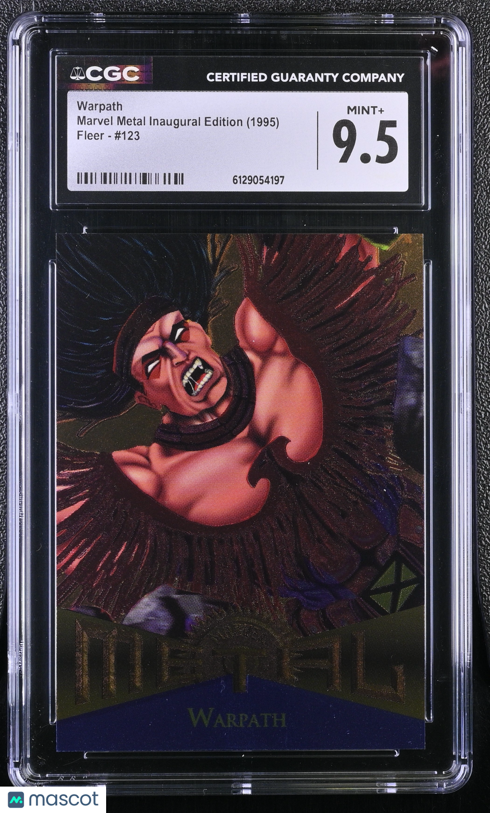 1995 Fleer Marvel Metal Inaugural Edition Warpath #123 CGC 9.5
