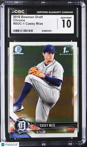 2018 Bowman Draft Casey Mize #BDC-1 Chrome CGC 10