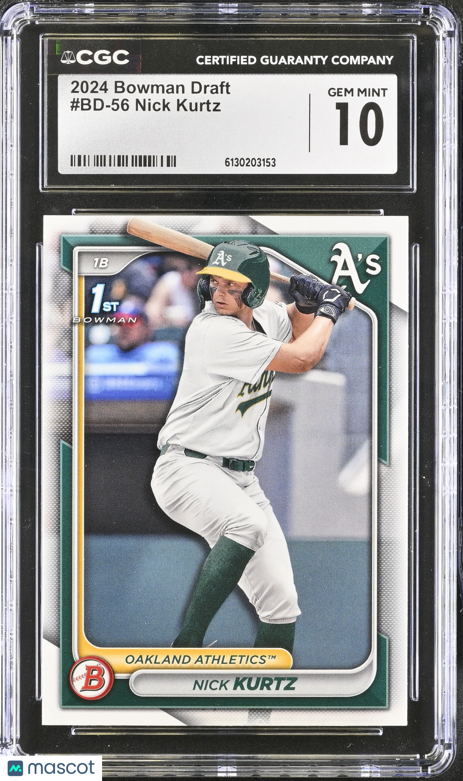 2024 Bowman Draft Nick Kurtz Rookie #BD-56 CGC 10 Oakland Athletics