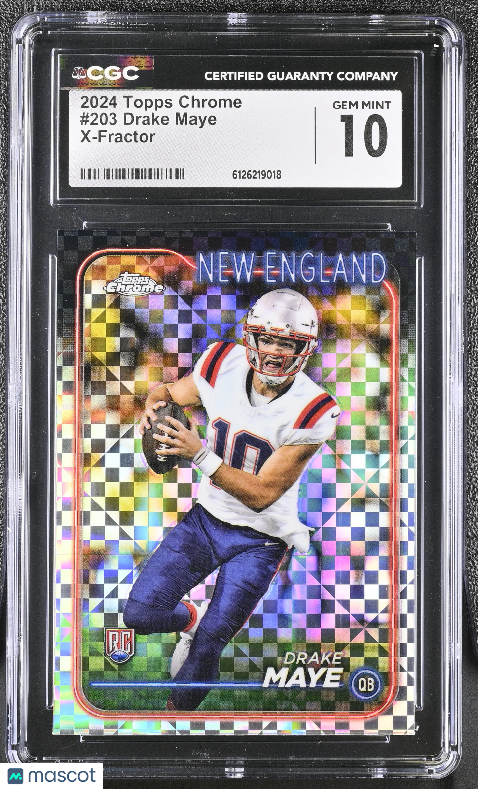 2024 Topps Chrome Drake Maye X-Fractor Rookie #203 CGC 10 New England Patriots