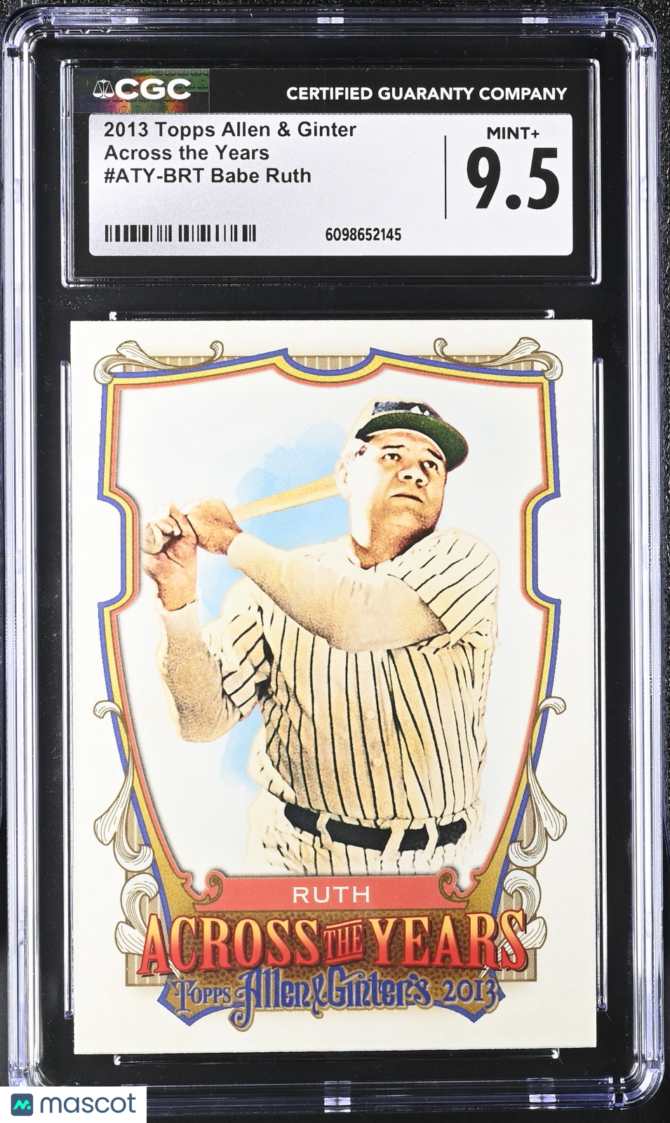 2013 Topps Allen & Ginter Babe Ruth Across the Years #ATY-BRT CGC 9.5  Yankees