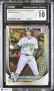2025 Bowman Chrome Mega Box Nick Kurtz Rookie #93 CGC 10 Oakland Athletics