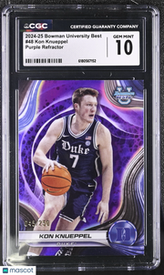 2024-25 Bowman University Best Kon Knueppel Purple /250 Rookie #48 CGC 10 Duke