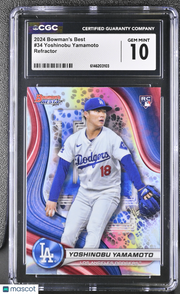 2024 Best Yoshinobu Yamamoto Refractor Rookie #34 CGC 10 Los Angeles Dodgers