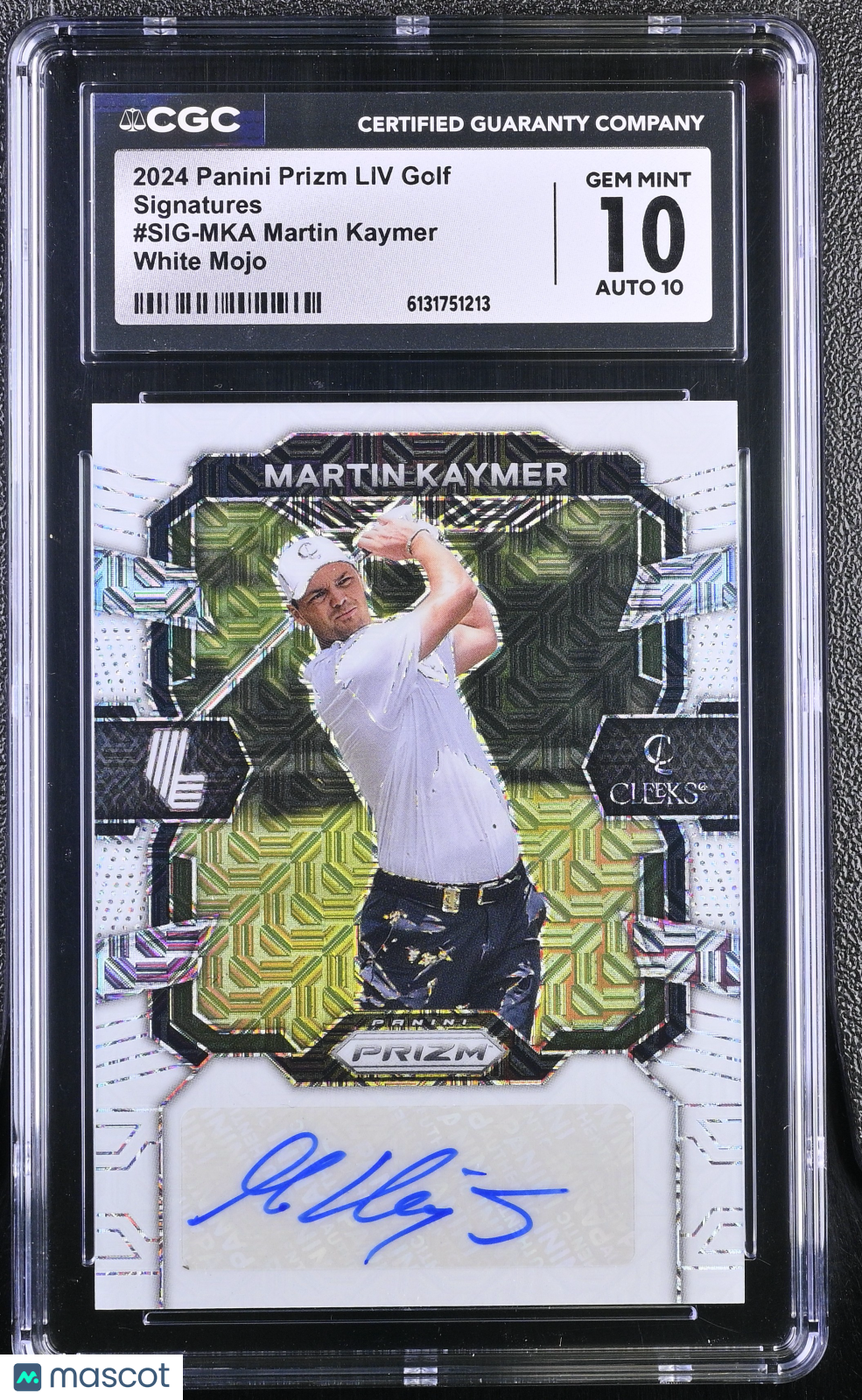 2024 Prizm LIV Golf Martin Kaymer White Mojo /36 Signatures Auto #SIG-MKA CGC 10