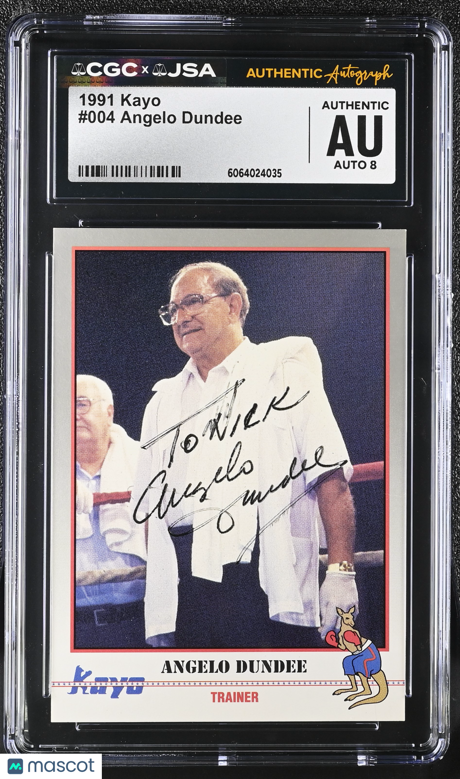 1991 Kayo Angelo Dundee #004 Auto Autograph CGC Authentic JSA