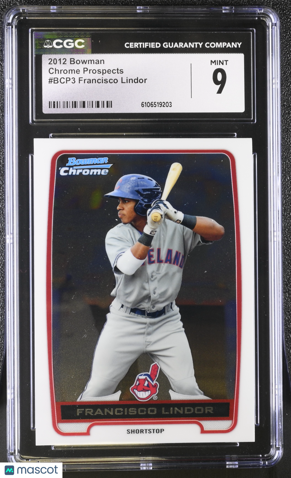 2012 Bowman Francisco Lindor Rookie Chrome Prospects #BCP3 CGC 9 Indians