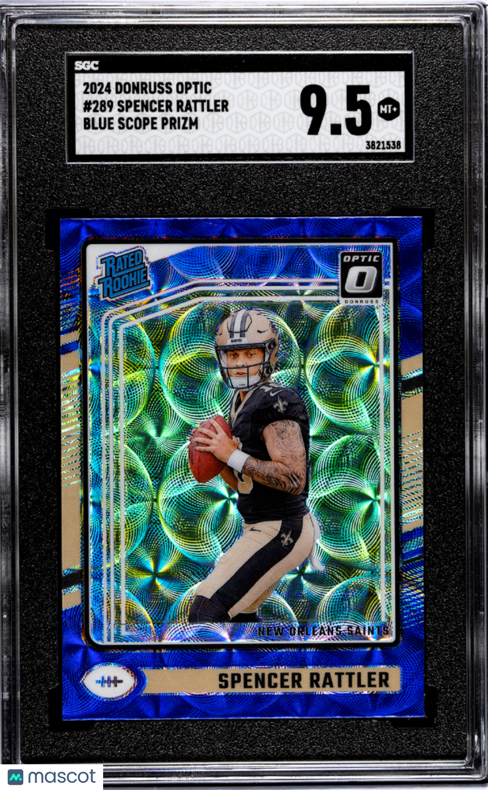 2024 Donruss Optic Spencer Rattler Blue Scope Prizm #289 SGC 9.5