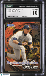 1998 Fleer Tradition Derek Jeter #586 CGC 10 New York Yankees