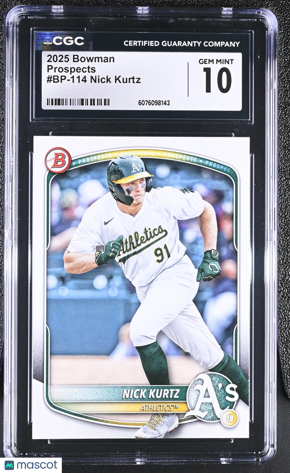 2025 Bowman Nick Kurtz Rookie Prospects #BP-114 CGC 10 Oakland Athletics