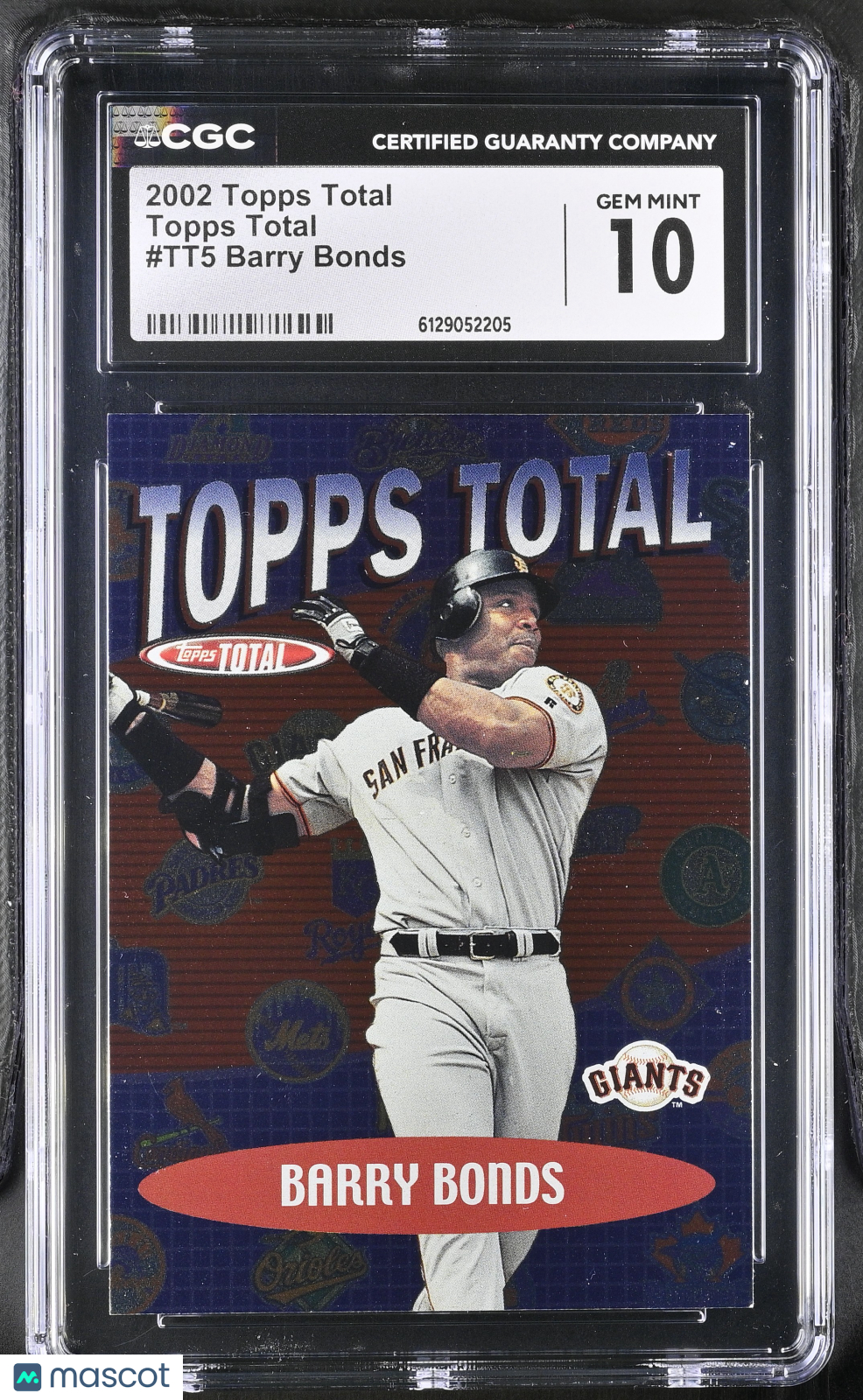 2002 Topps Total Barry Bonds Topps Total #TT5 CGC 10 San Francisco Giants