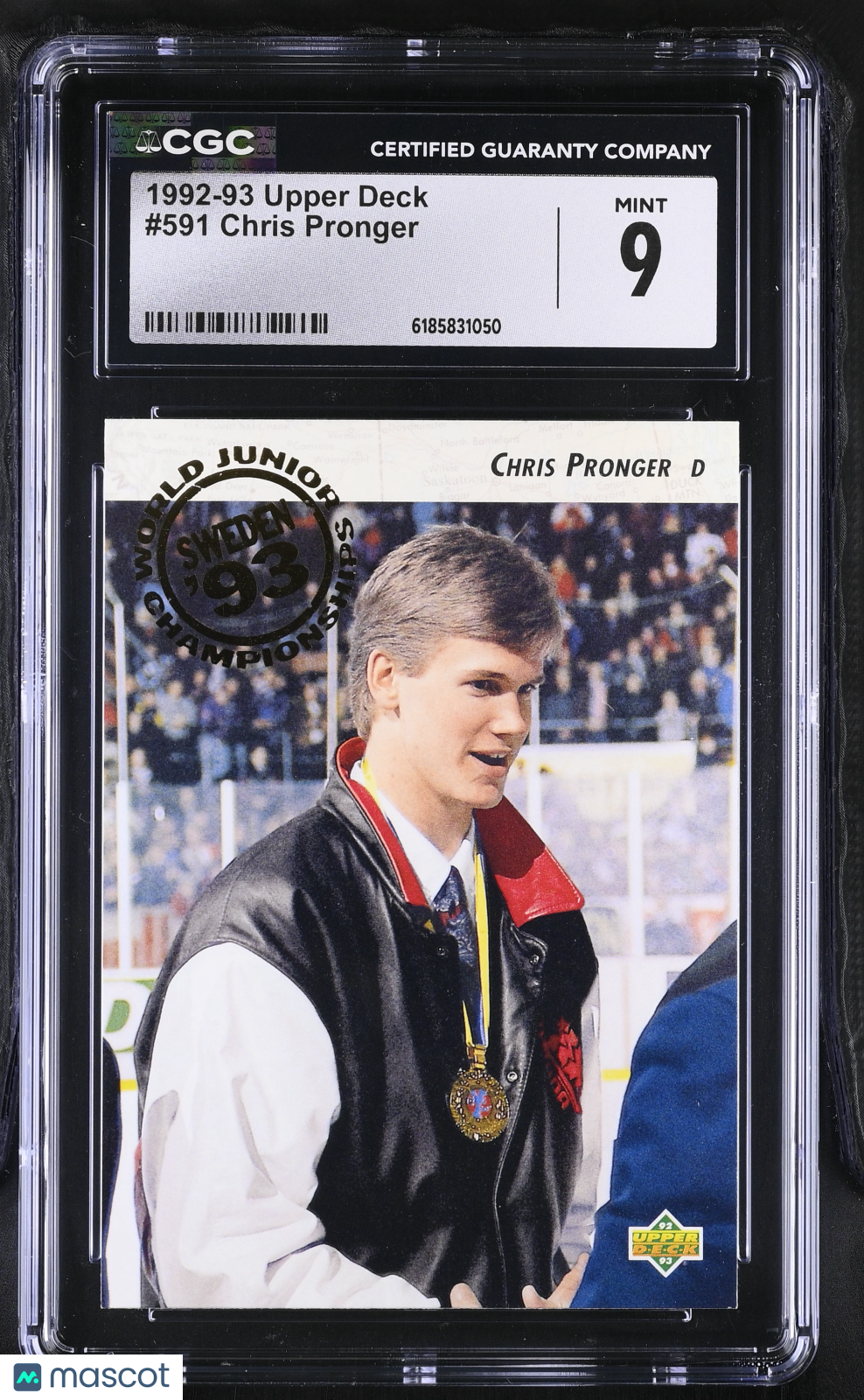 1992-93 Upper Deck Chris Pronger Rookie #591 CGC 9 Canada