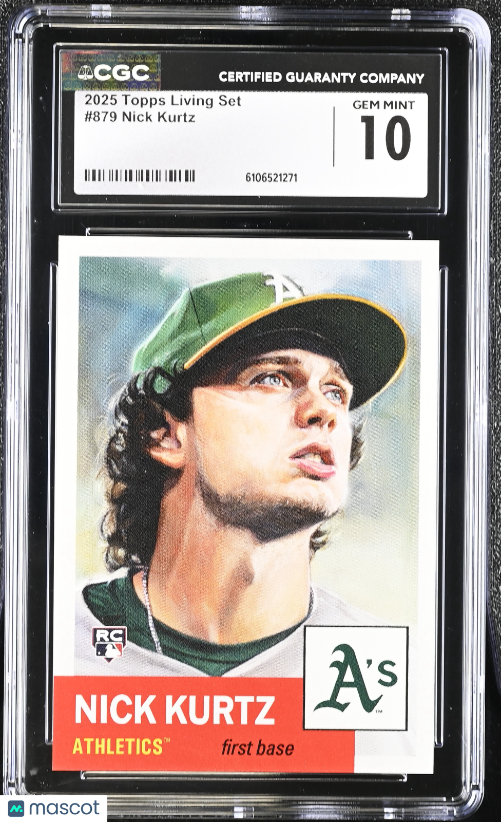 2025 Topps Living Set Nick Kurtz Rookie #879 CGC 10 Oakland Athletics