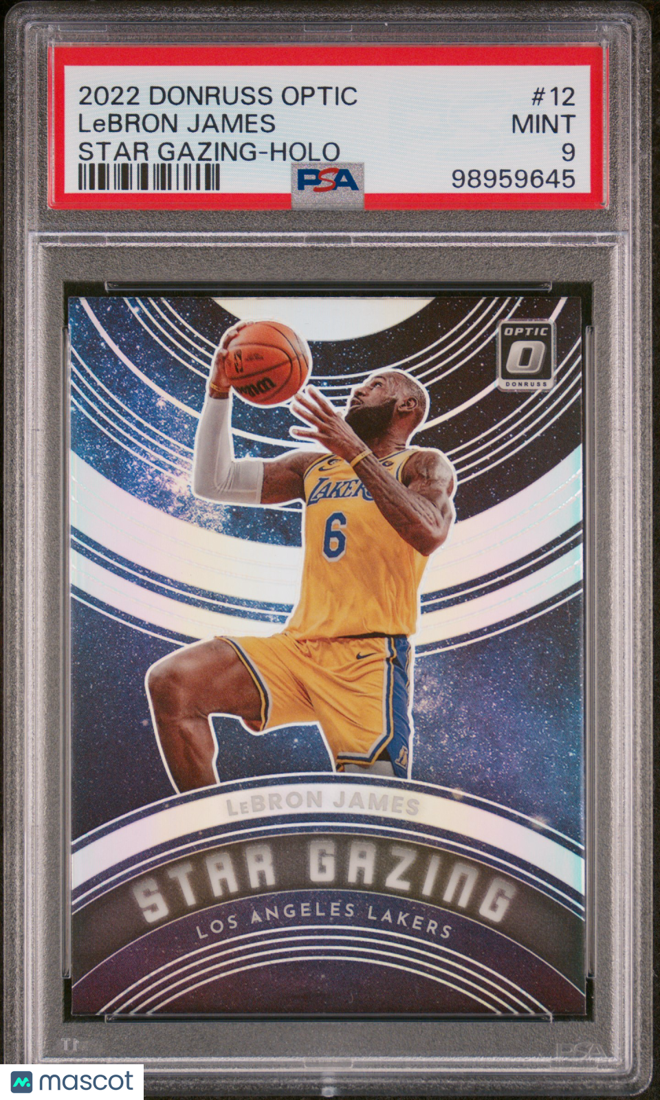 2022 Panini Donruss Optic Star Gazing LeBron James Holo #12 PSA 9 Lakers