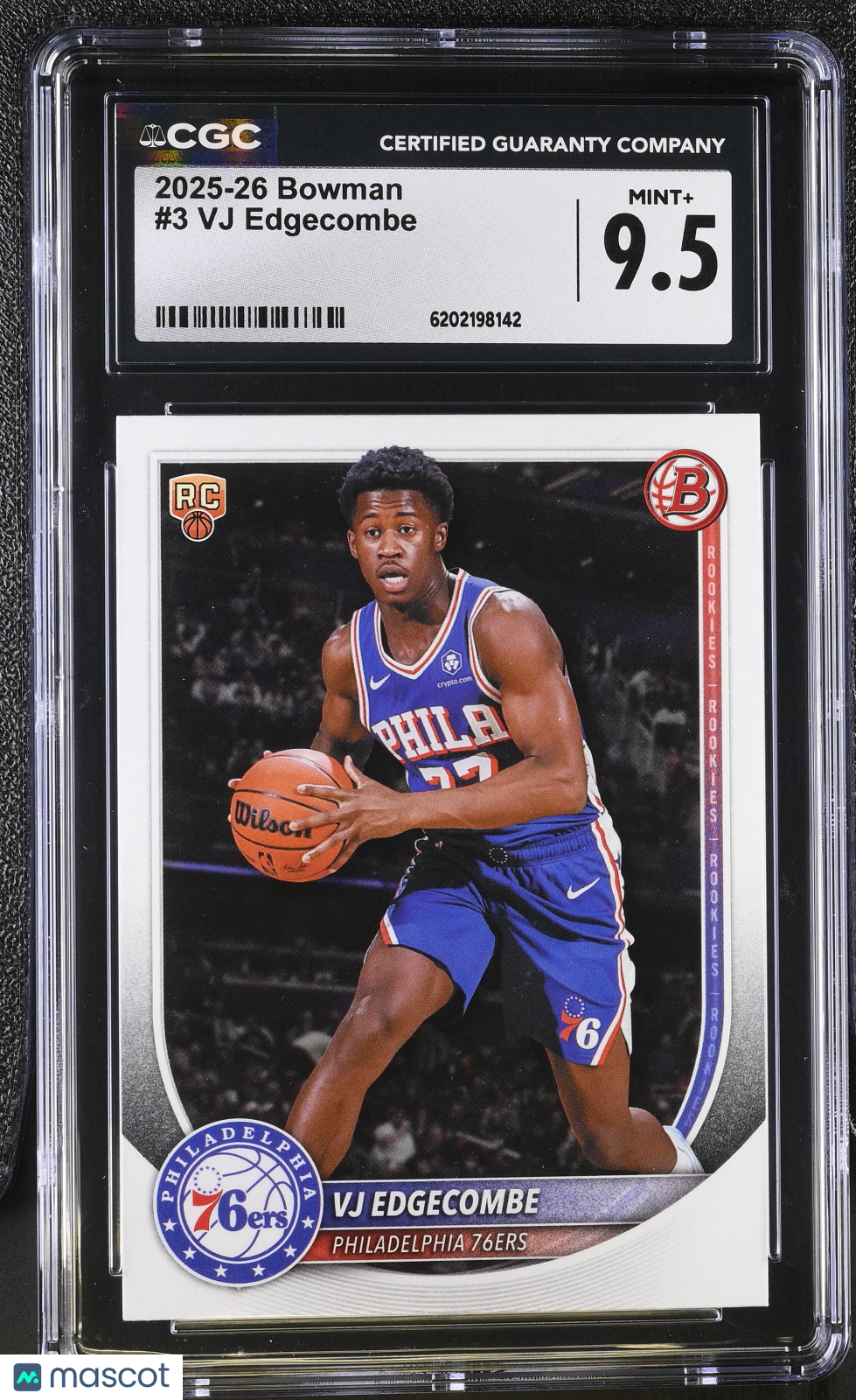2025-26 Bowman VJ Edgecombe Rookie #3 CGC 9.5 Philadelphia 76ers