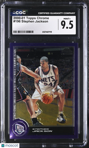 2000-01 Topps Chrome Stephen Jackson 348/1999 Rookie #196 CGC 9.5 Brooklyn Nets