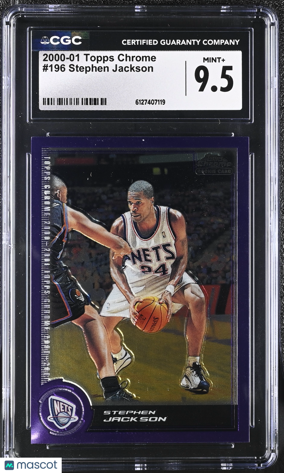 2000-01 Topps Chrome Stephen Jackson 348/1999 Rookie #196 CGC 9.5 Brooklyn Nets