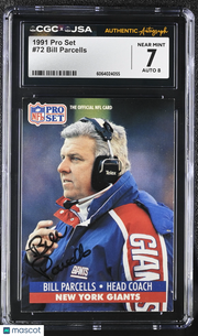 1991 Pro Set Bill Parcells Auto Autograph #72 CGC 7 JSA Buffalo Bills