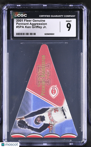 2001 Fleer Genuine Ken Griffey Jr. Pennant Aggression #5PA CGC 9 Cincinnati Reds