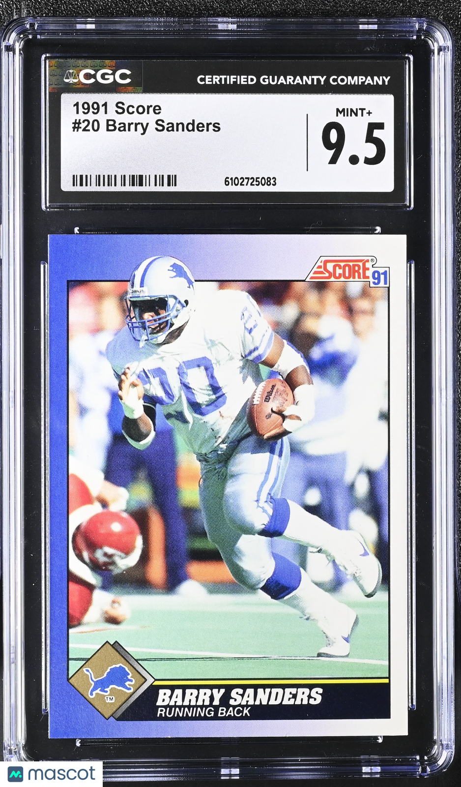 1991 Score Barry Sanders #20 CGC 9.5 Detroit Lions