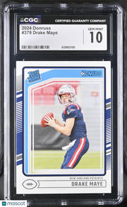 2024 Donruss Drake Maye Rookie #379 CGC 10 New England Patriots