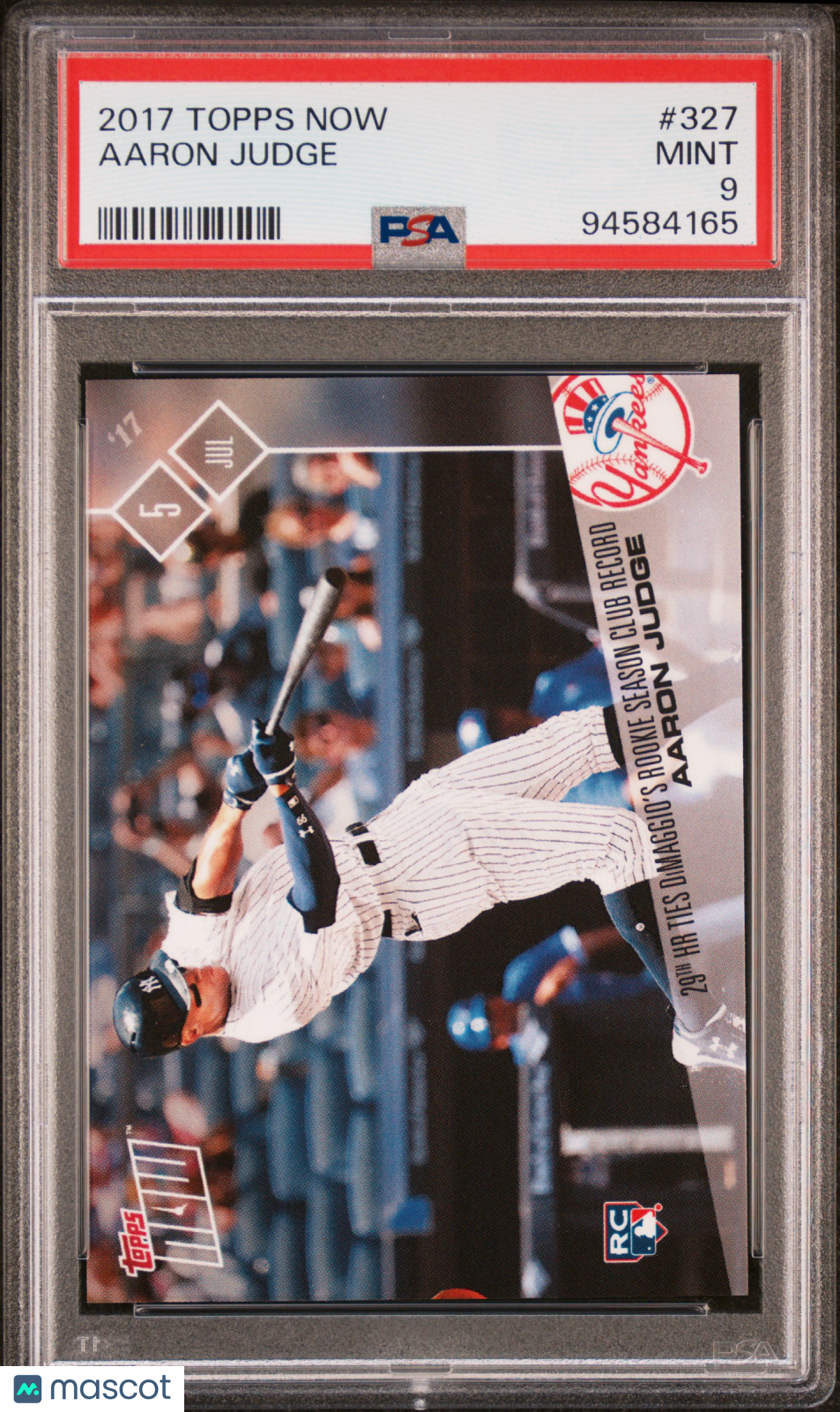 2017 Topps Now Aaron Judge #327 PSA 9