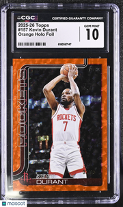 2025-26 Topps Kevin Durant Orange Holo Foil /25 #157 CGC 10 Houston Rockets