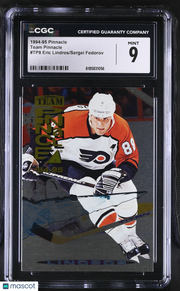 1994-95 Pinnacle Eric Lindros/Sergei Fedorov Team Pinnacle #TP8 CGC 9