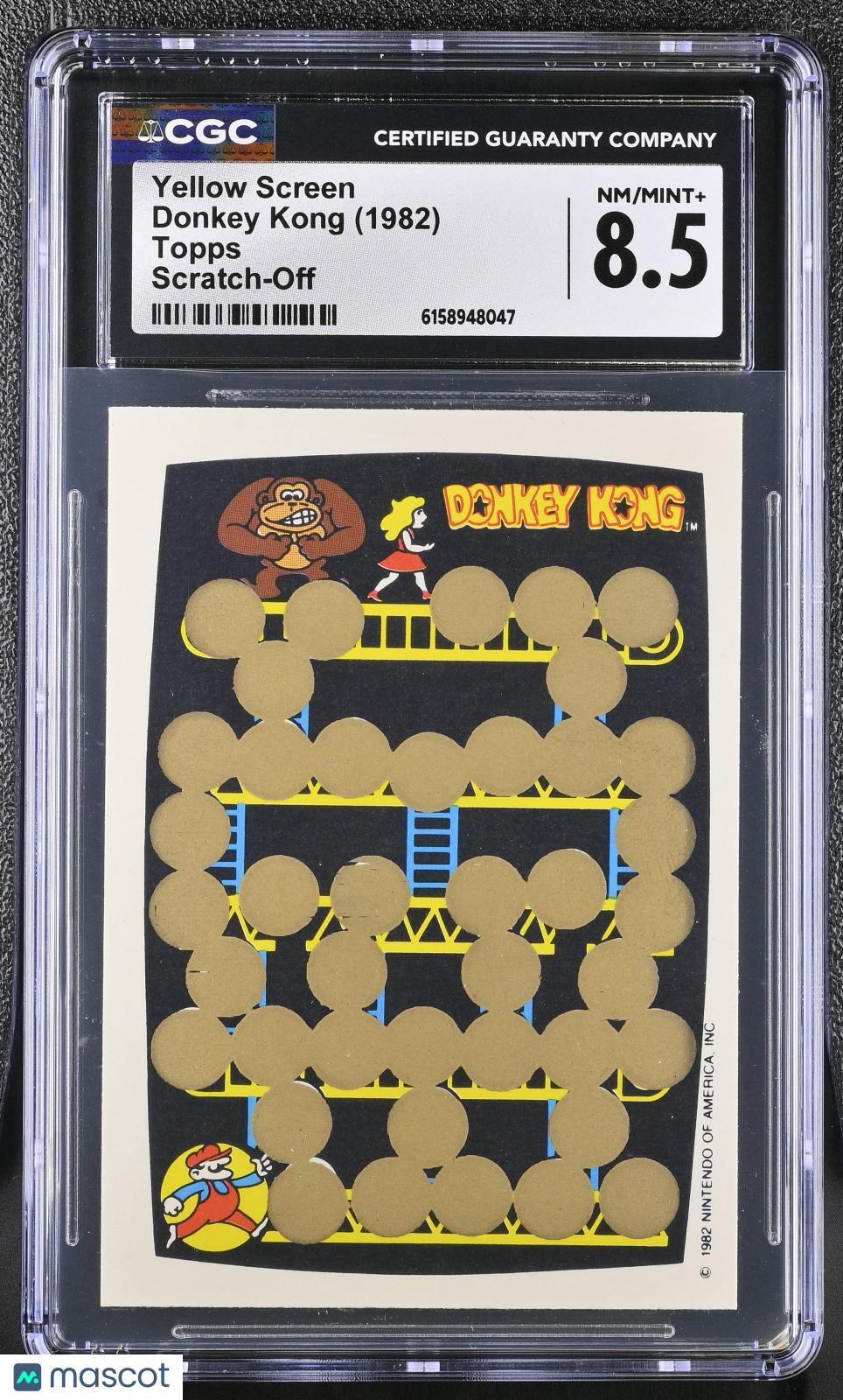 1982 Topps Donkey Kong Yellow Screen Scratch-Off CGC 8.5