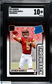 2024 Donruss Jayden Daniels Throwback Rookie #43 SGC 10 Washington Commanders