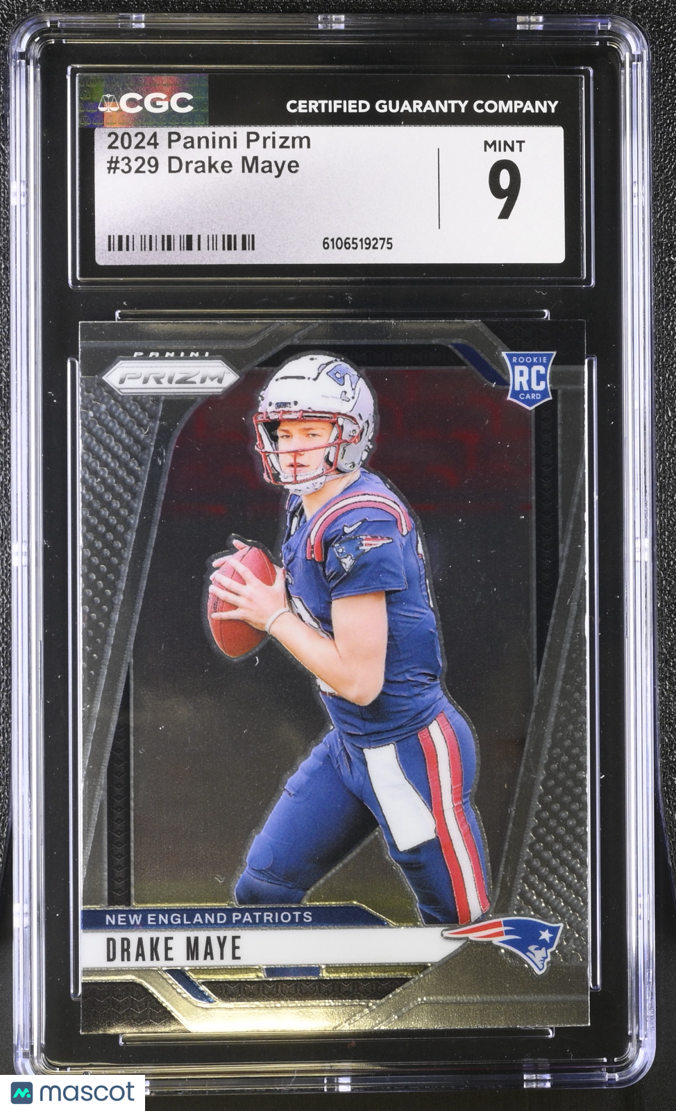 2024 Panini Prizm Drake Maye Rookie #329 CGC 9 New England Patriots