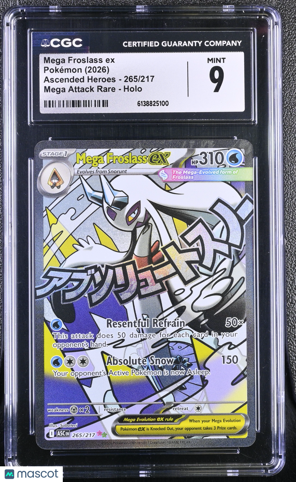 2026 Pokemon Ascended Heroes Mega Froslass ex Holo Mega Attack Rare CGC 9 265