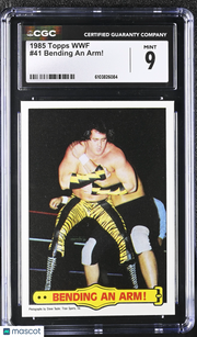 1985 Topps WWF Bending An Arm! #41 CGC 9