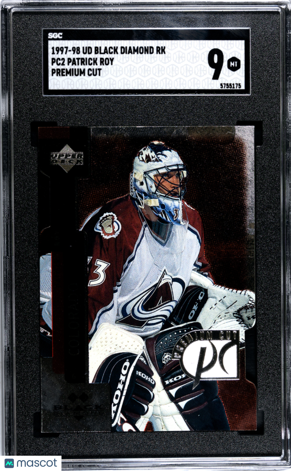 1997 Upper Deck Black Diamond Patrick Roy Premium Cut #PC2 SGC 9