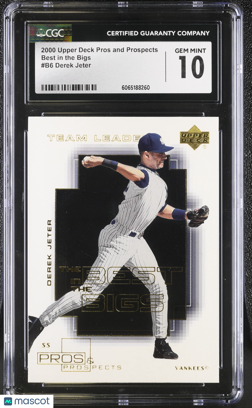 2000 Upper Deck Pros & Prospects Derek Jeter Best in the Bigs #B6 CGC 10 Yankees