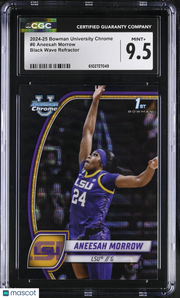 2024-25 Bowman University Chrome Aneesah Morrow Black Wave Rookie #6 CGC 9.5 LSU