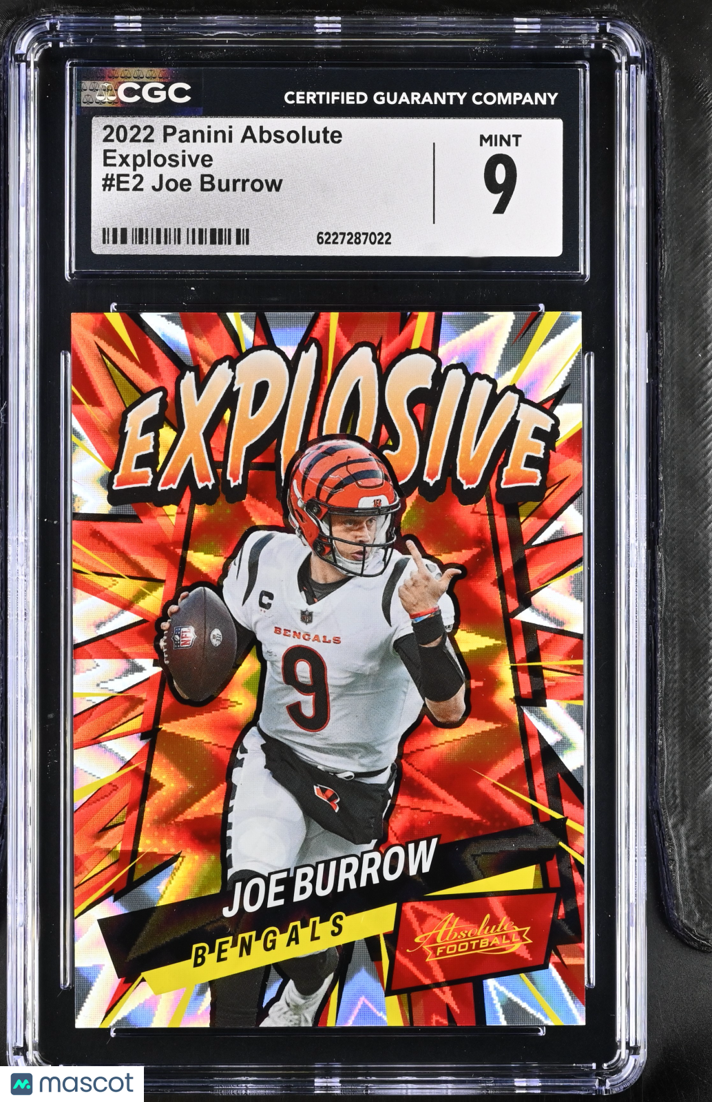 2022 Panini Absolute Joe Burrow Explosive #E2 CGC 9 Cincinnati Bengals