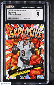 2022 Panini Absolute Joe Burrow Explosive #E2 CGC 9 Cincinnati Bengals