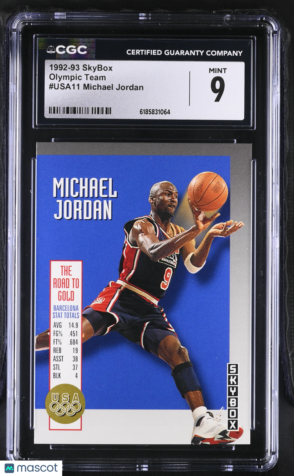 1992-93 Skybox Michael Jordan Olympic Team #USA11 CGC 9 Chicago Bulls
