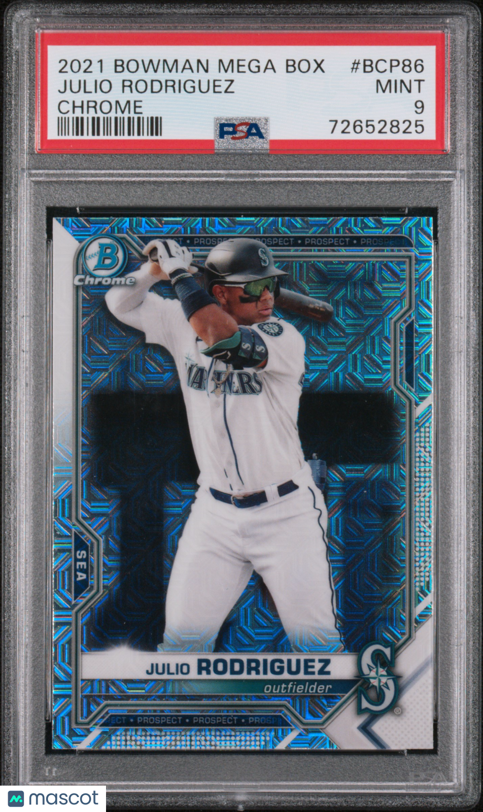 2021 Bowman Mega Box Chrome Julio Rodriguez Rookie #BCP86 PSA 9 Seattle Mariners