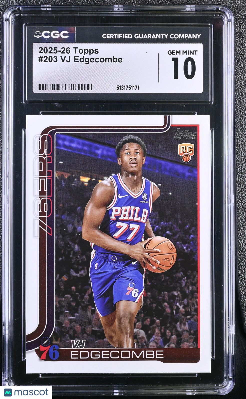 2025-26 Topps VJ Edgecombe Rookie #203 CGC 10 Philadelphia 76ers