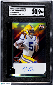 2024 Leaf Pro Set Pure Jayden Daniels Autograph Silver /3 Rookie JD1 SGC 9 LSU