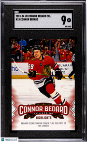 2023 Upper Deck Connor Bedard Col. Connor Bedard Rookie #15 SGC 9 Blackhawks