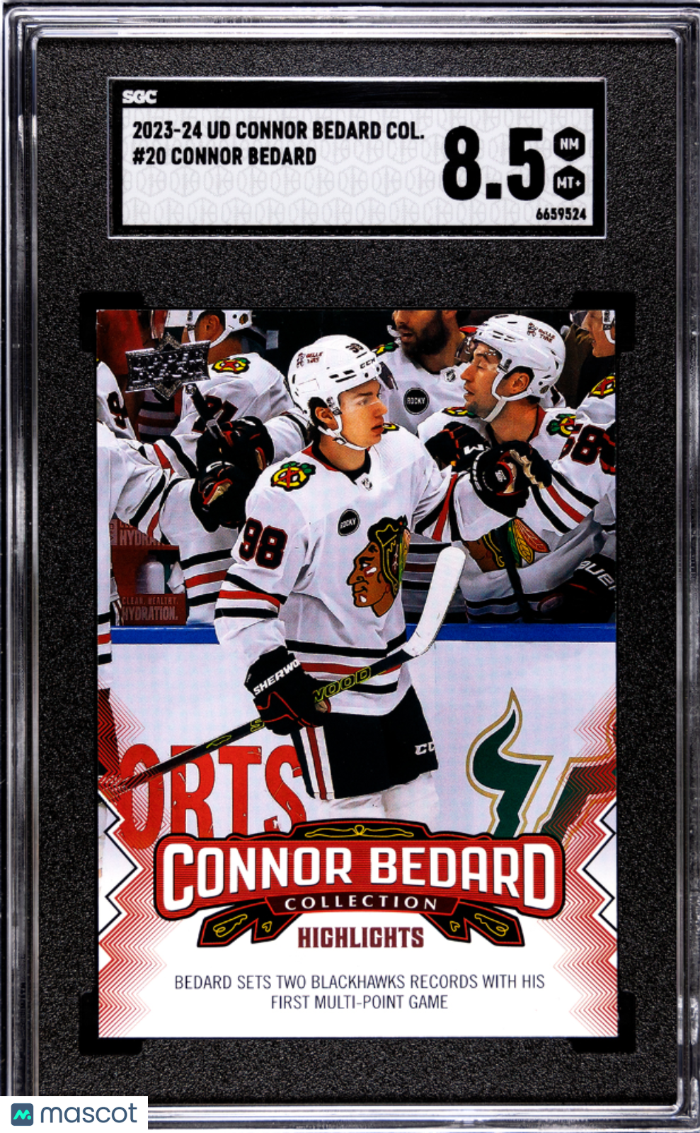 2023 Upper Deck Connor Bedard Col. Connor Bedard #20 SGC 8.5