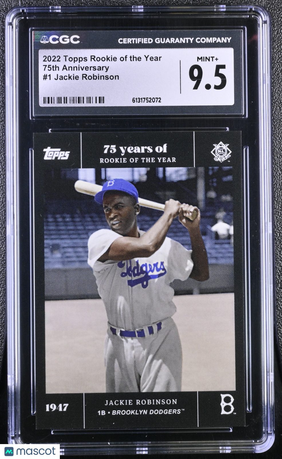 2022 Topps Rookie Of The Year Jackie Robinson 75th Anniversary 1 CGC 9.5 Dodgers