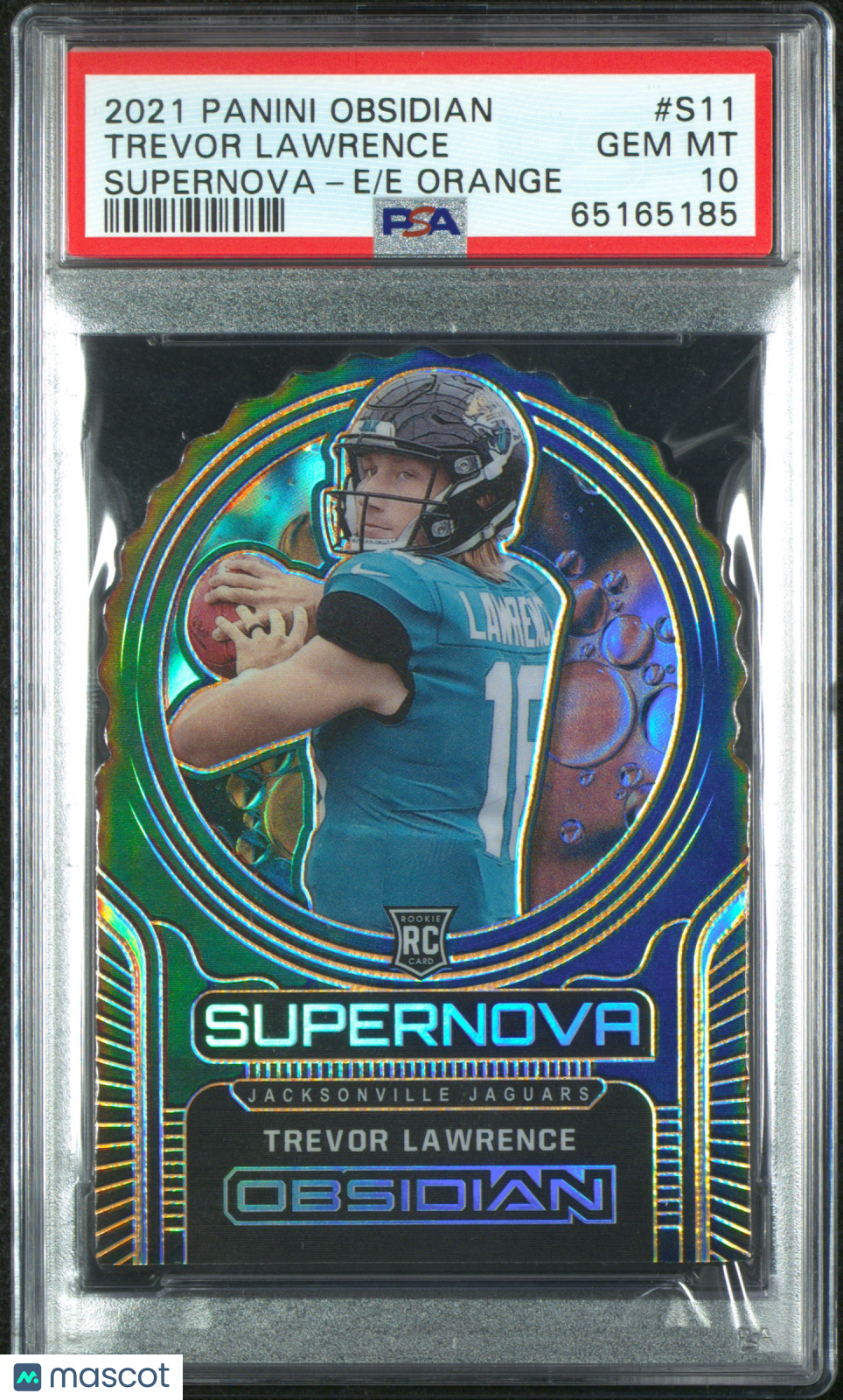 2021 Panini Obsidian Supernova Trevor Lawrence Orange /25 Rookie PSA 10 Jaguars