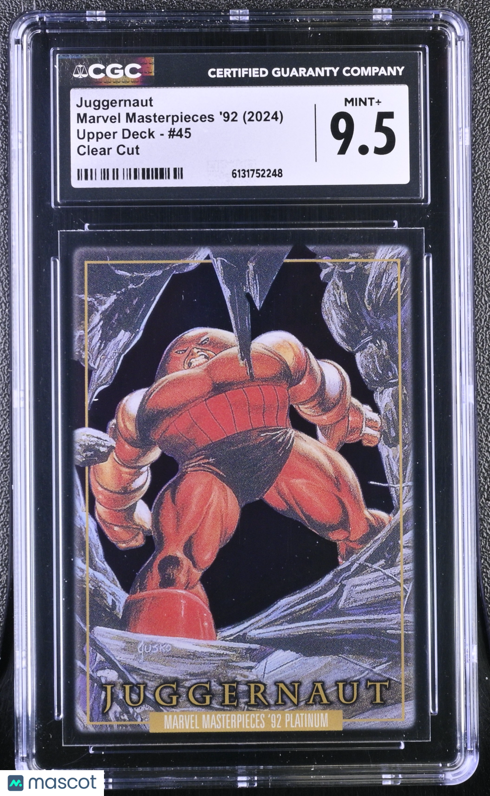 2024 Upper Deck Marvel Masterpieces '92 Juggernaut #45 Clear Cut CGC 9.5